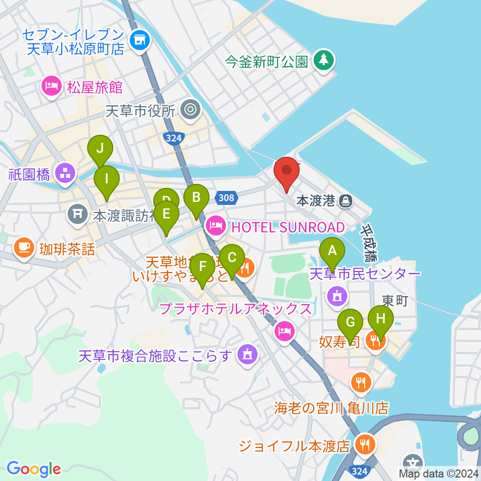 みつばちラジオ周辺のカフェ一覧地図