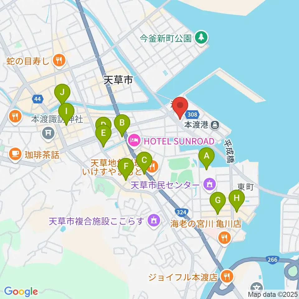 みつばちラジオ周辺のカフェ一覧地図