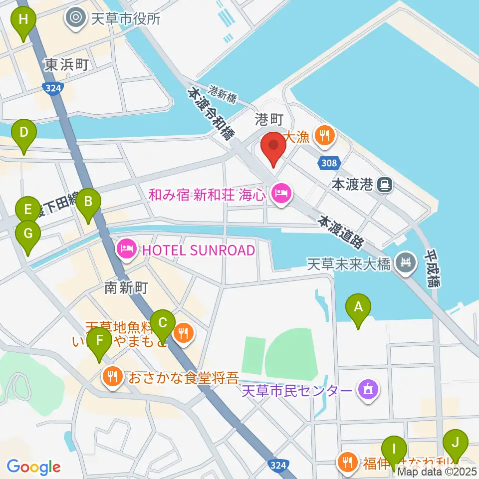 みつばちラジオ周辺のカフェ一覧地図