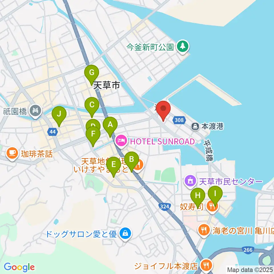 みつばちラジオ周辺のカフェ一覧地図