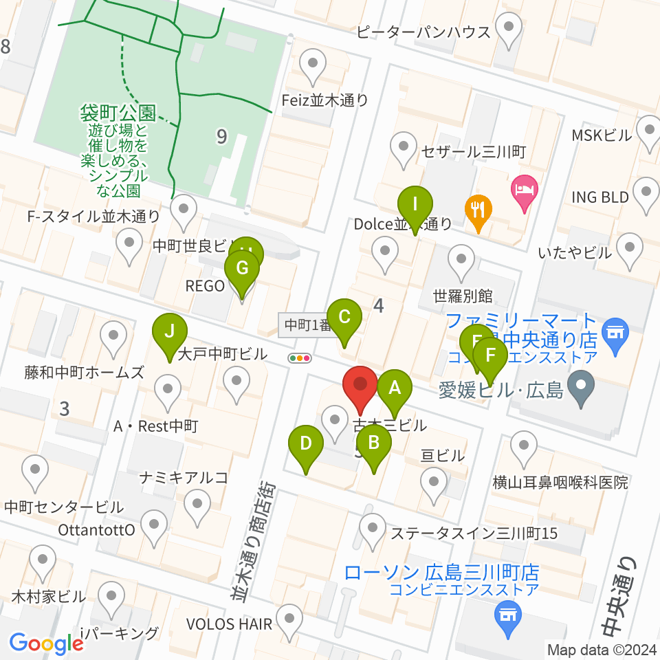 広島STUDIO25周辺のカフェ一覧地図