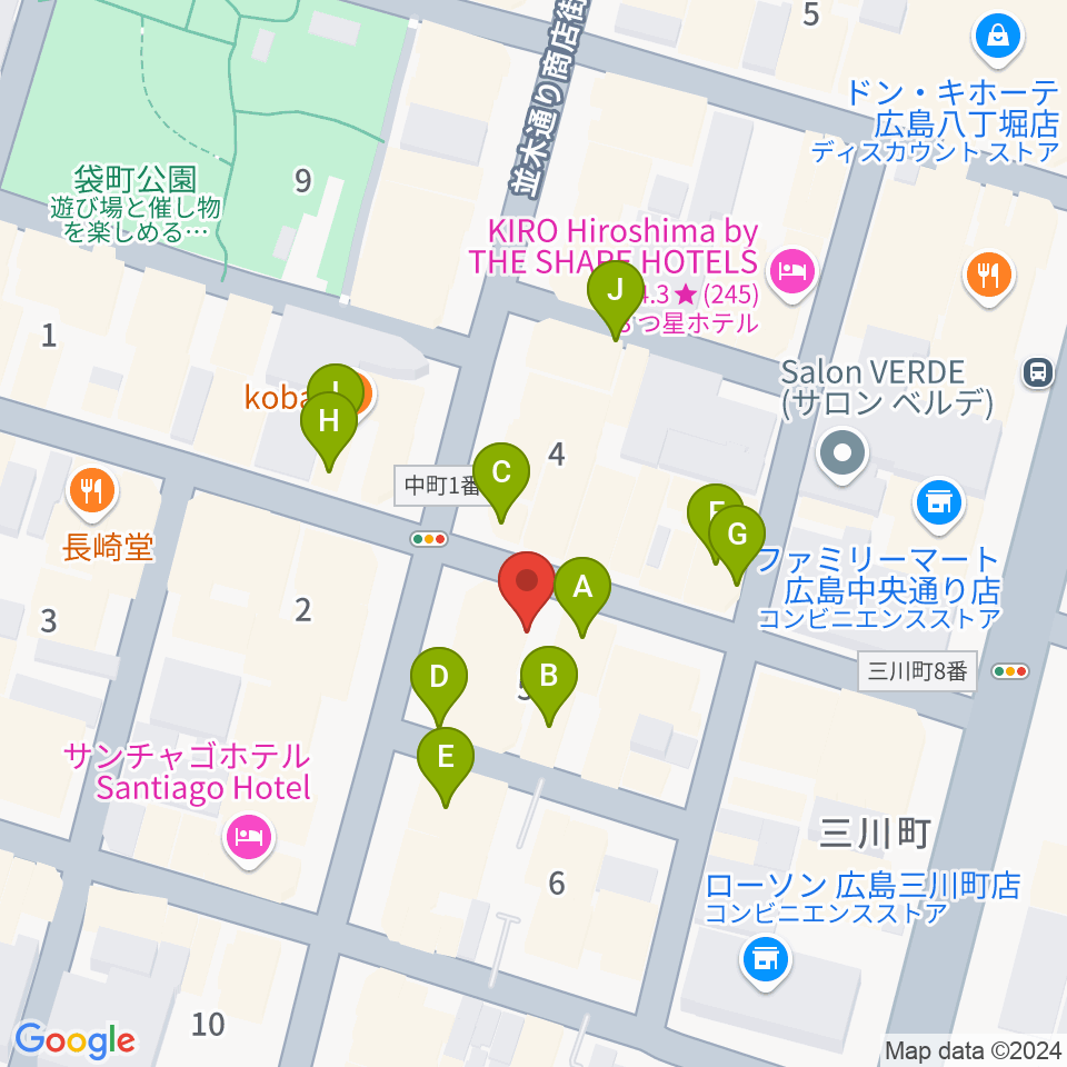 広島STUDIO25周辺のカフェ一覧地図