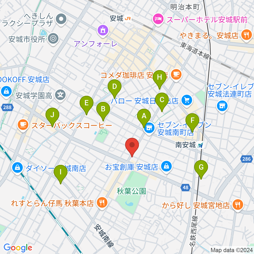 ギターショップメイヤ周辺のカフェ一覧地図