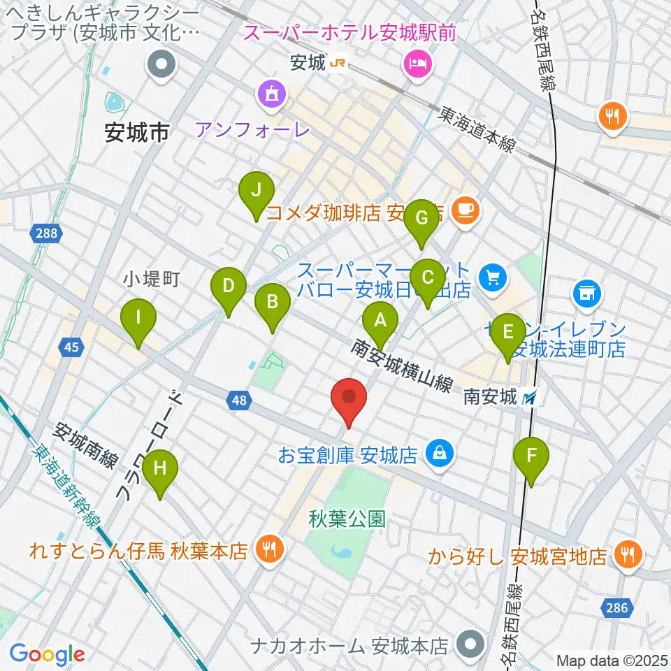 ギターショップメイヤ周辺のカフェ一覧地図