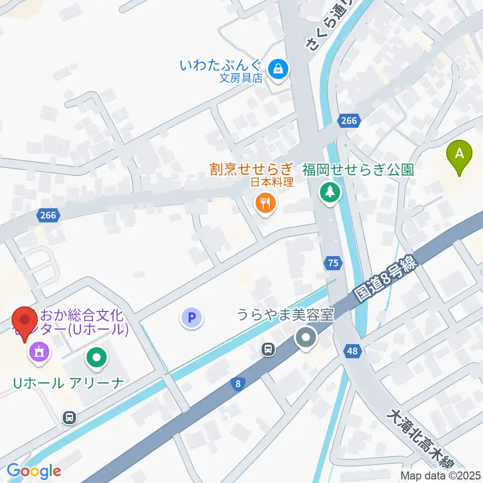 高岡市ふくおか総合文化センターＵホール周辺のカフェ一覧地図