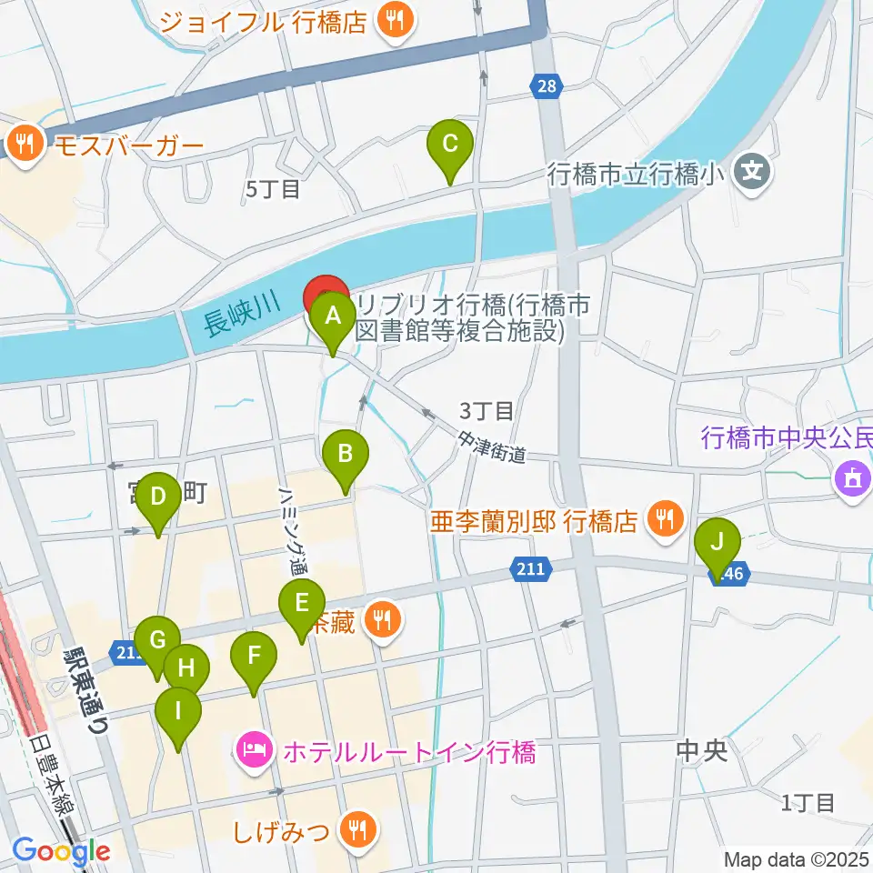 リブリオ行橋周辺のカフェ一覧地図
