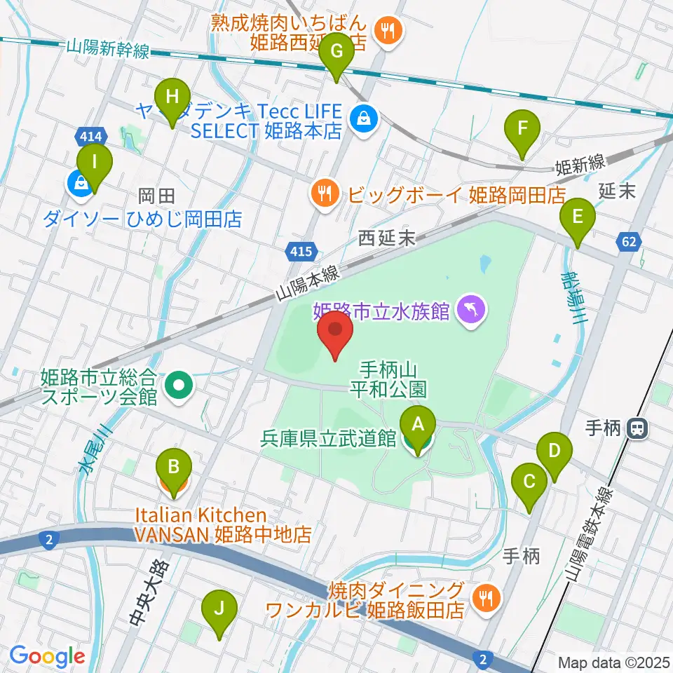 ヴィクトリーナ・ウインク体育館周辺のカフェ一覧地図