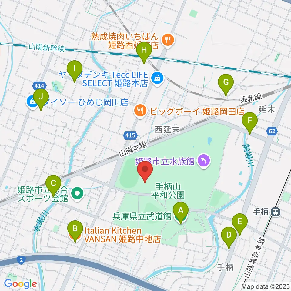 ヴィクトリーナ・ウインク体育館周辺のカフェ一覧地図