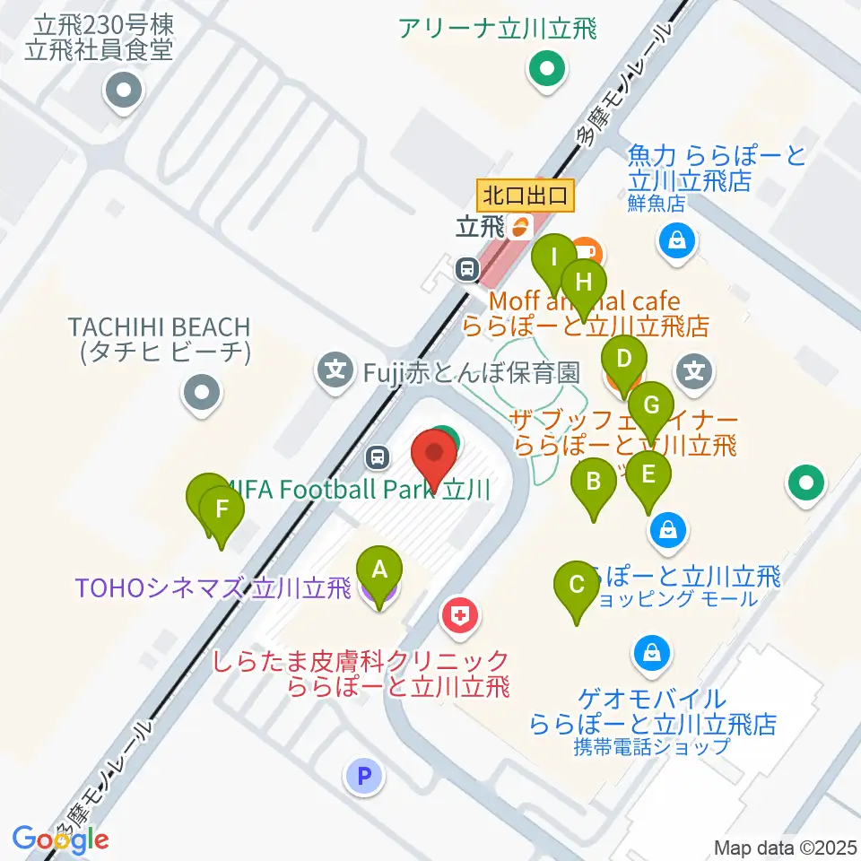 TOHOシネマズ立川立飛周辺のカフェ一覧地図