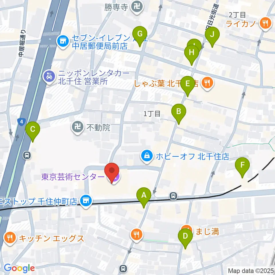 東京芸術センターホワイトスタジオ周辺のカフェ一覧地図
