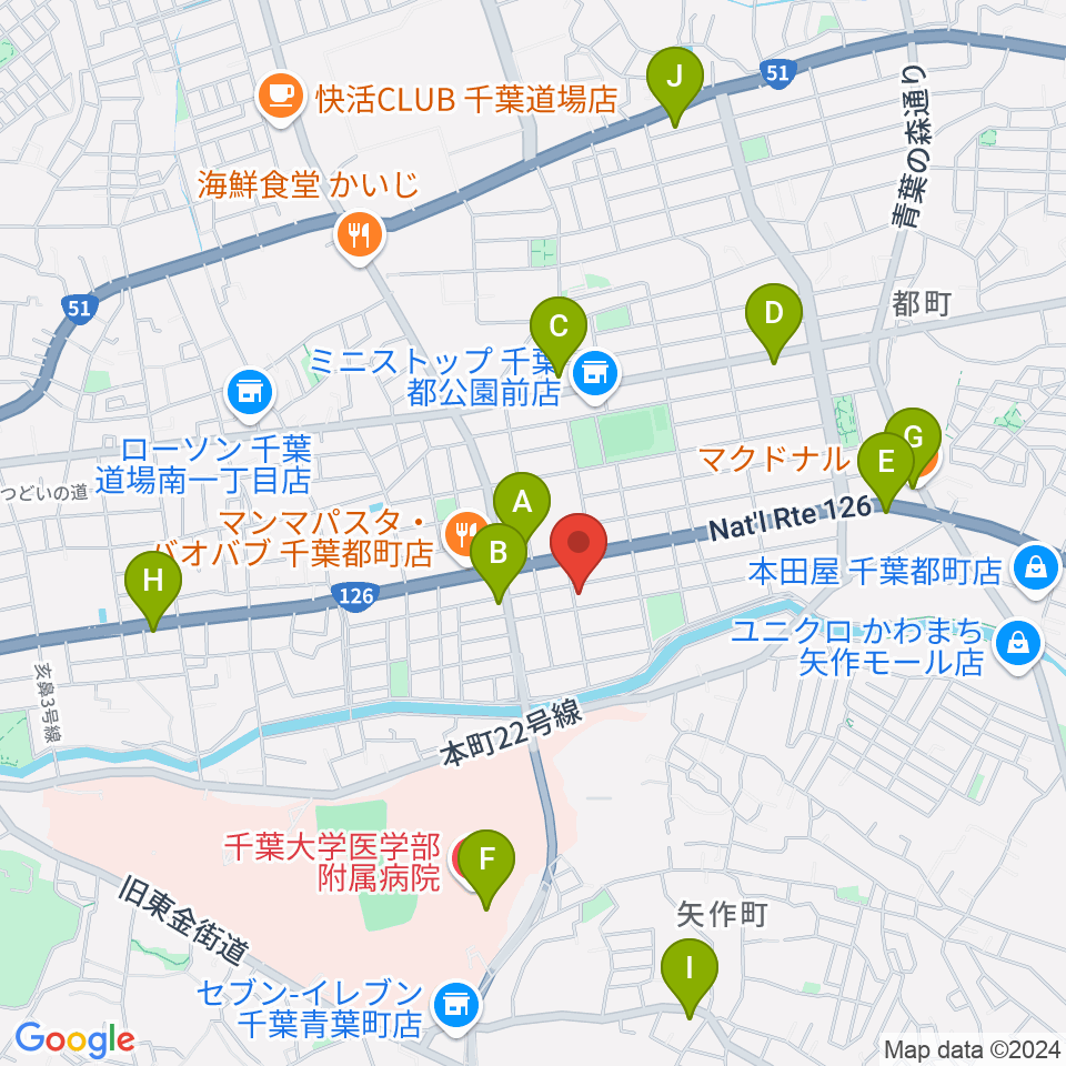 千葉2AWスクエア周辺のカフェ一覧地図