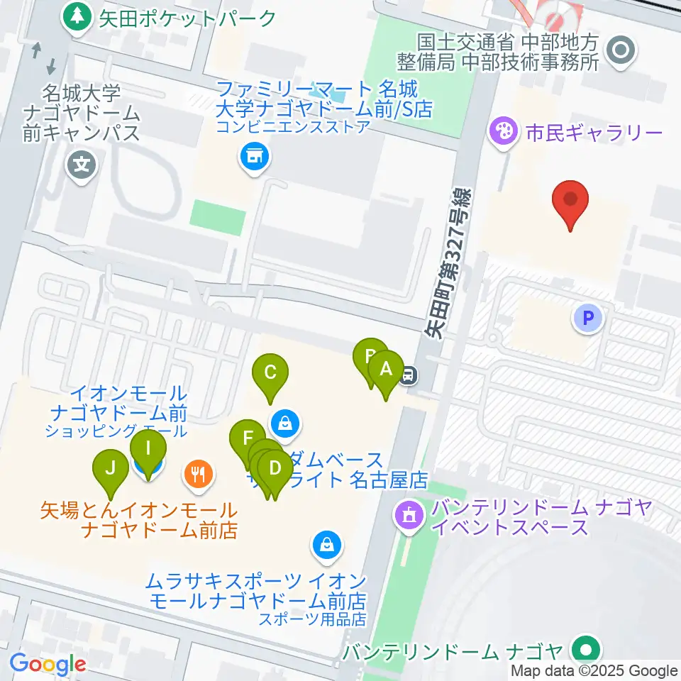 名古屋市東スポーツセンター周辺のカフェ一覧地図