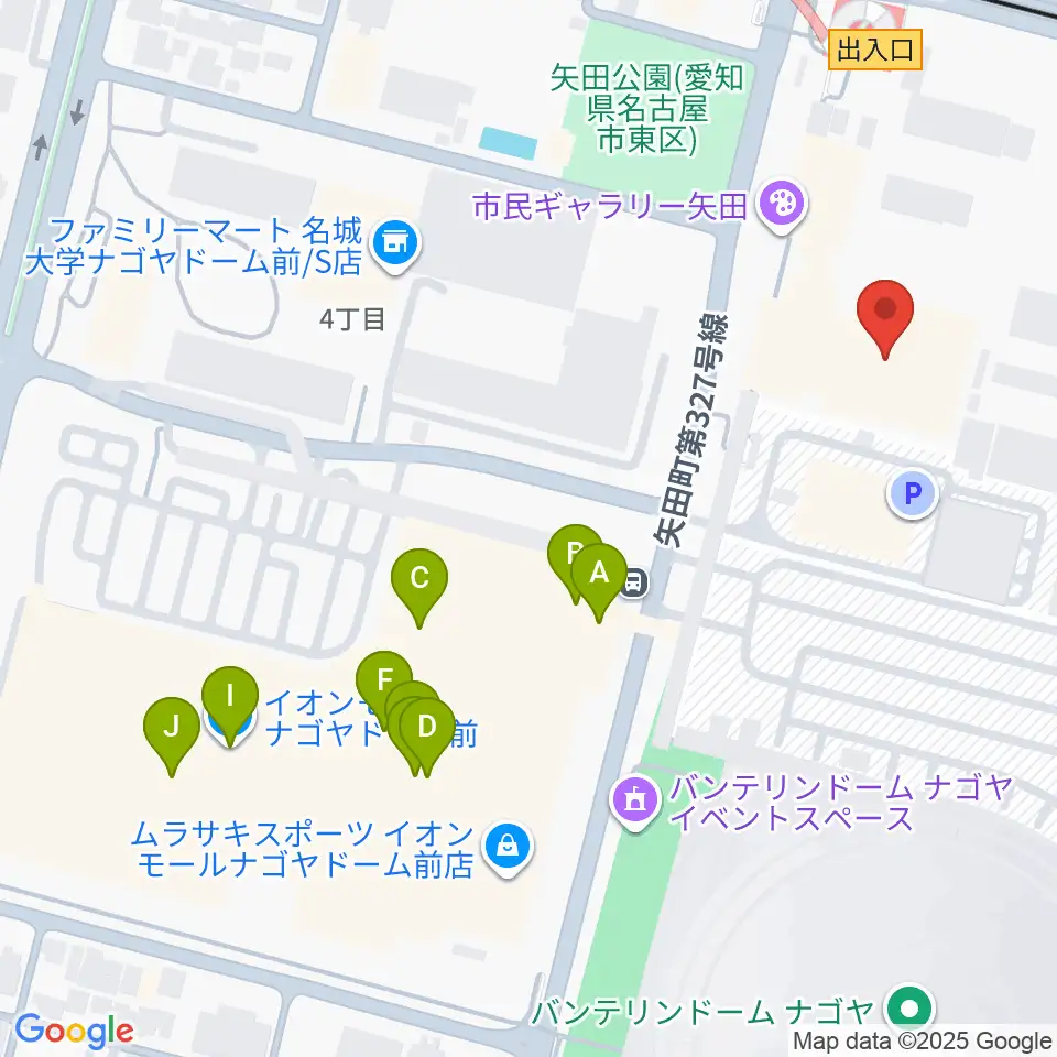 名古屋市東スポーツセンター周辺のカフェ一覧地図