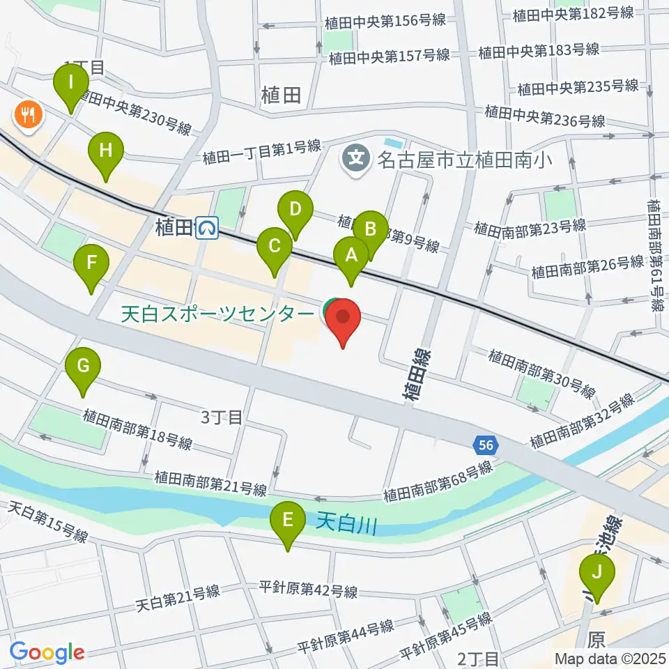 天白スポーツセンター周辺のカフェ一覧地図