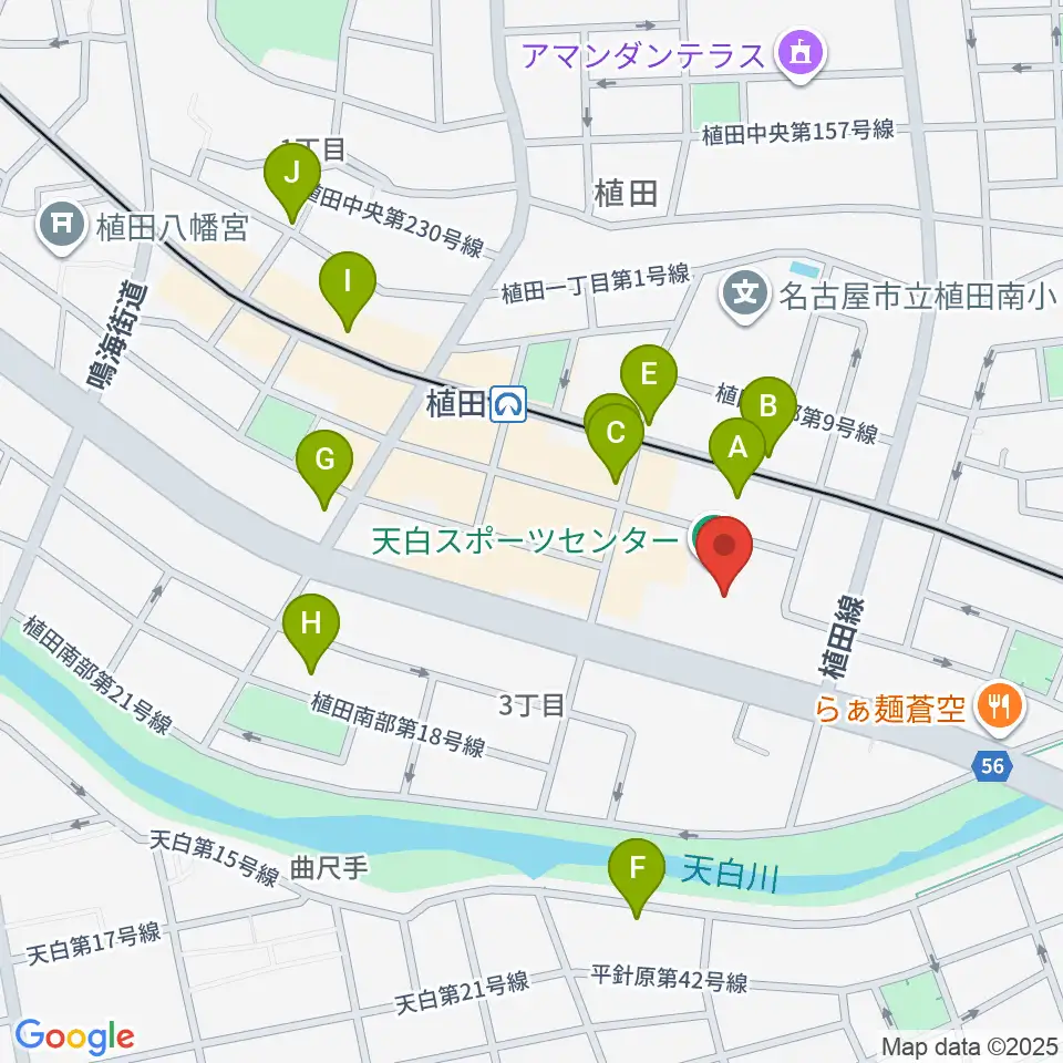 天白スポーツセンター周辺のカフェ一覧地図