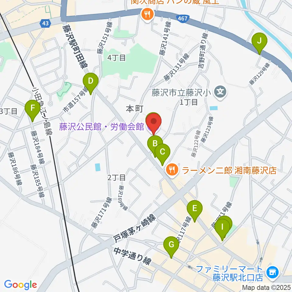 Fプレイス周辺のカフェ一覧地図