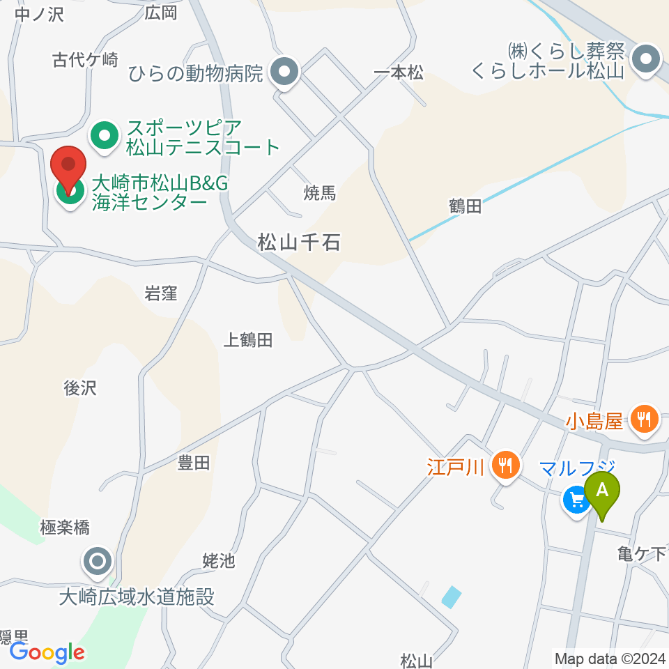 大崎市松山B&G海洋センター周辺のカフェ一覧地図