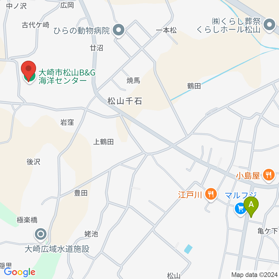 大崎市松山B&G海洋センター周辺のカフェ一覧地図