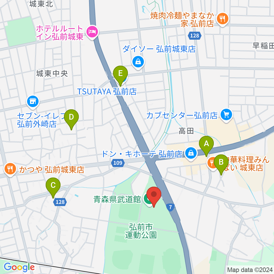 青森県武道館周辺のカフェ一覧地図