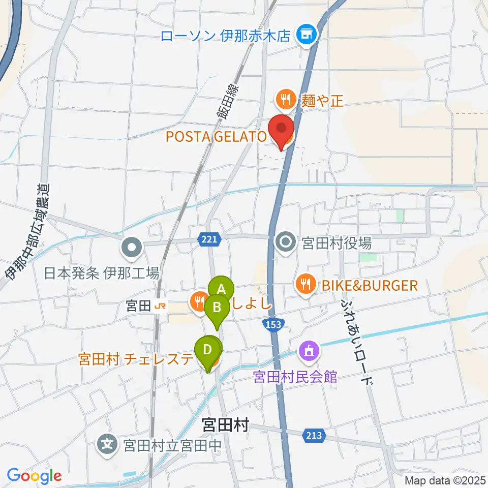 テガミスタジオ周辺のカフェ一覧地図