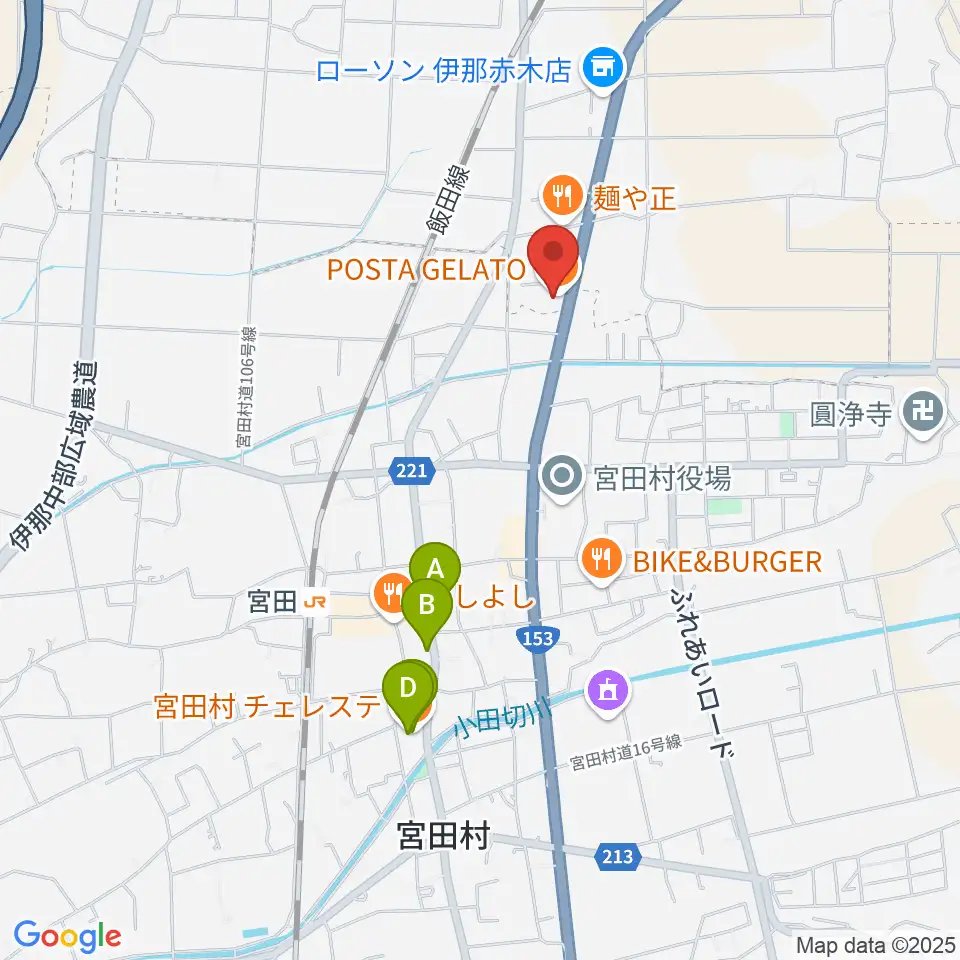 テガミスタジオ周辺のカフェ一覧地図