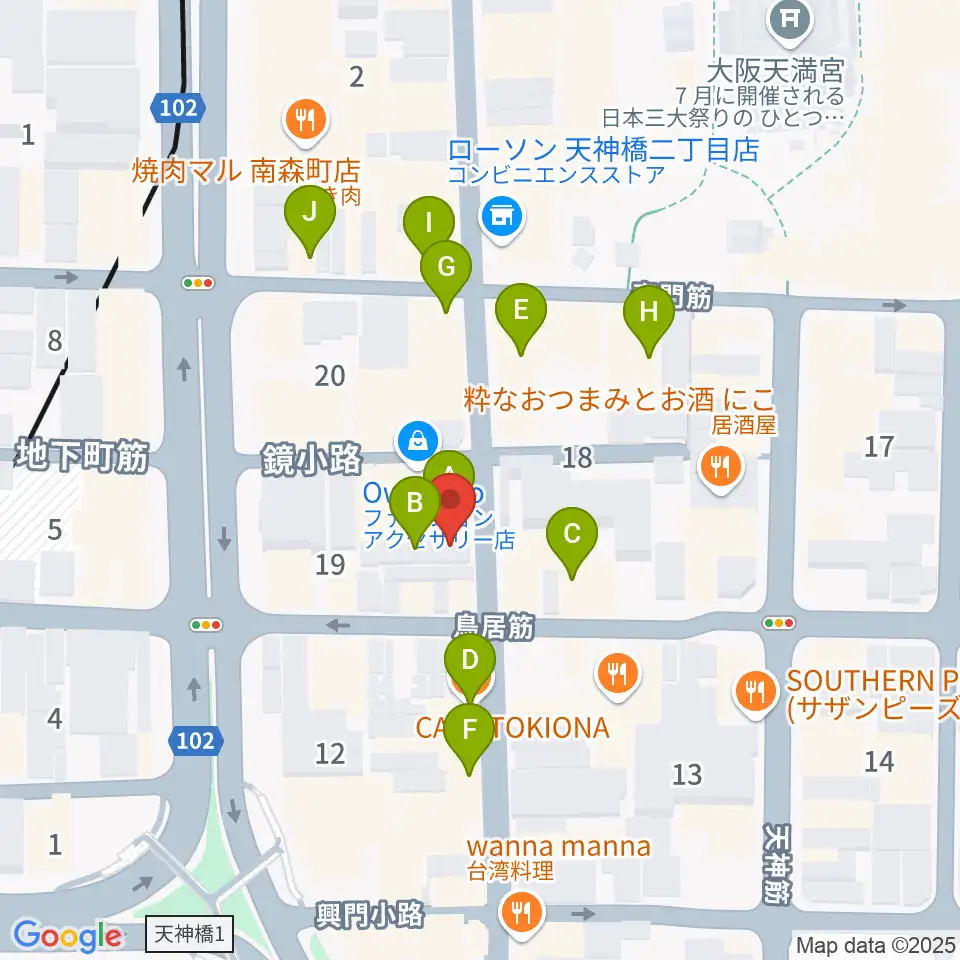 K9 music school周辺のカフェ一覧地図