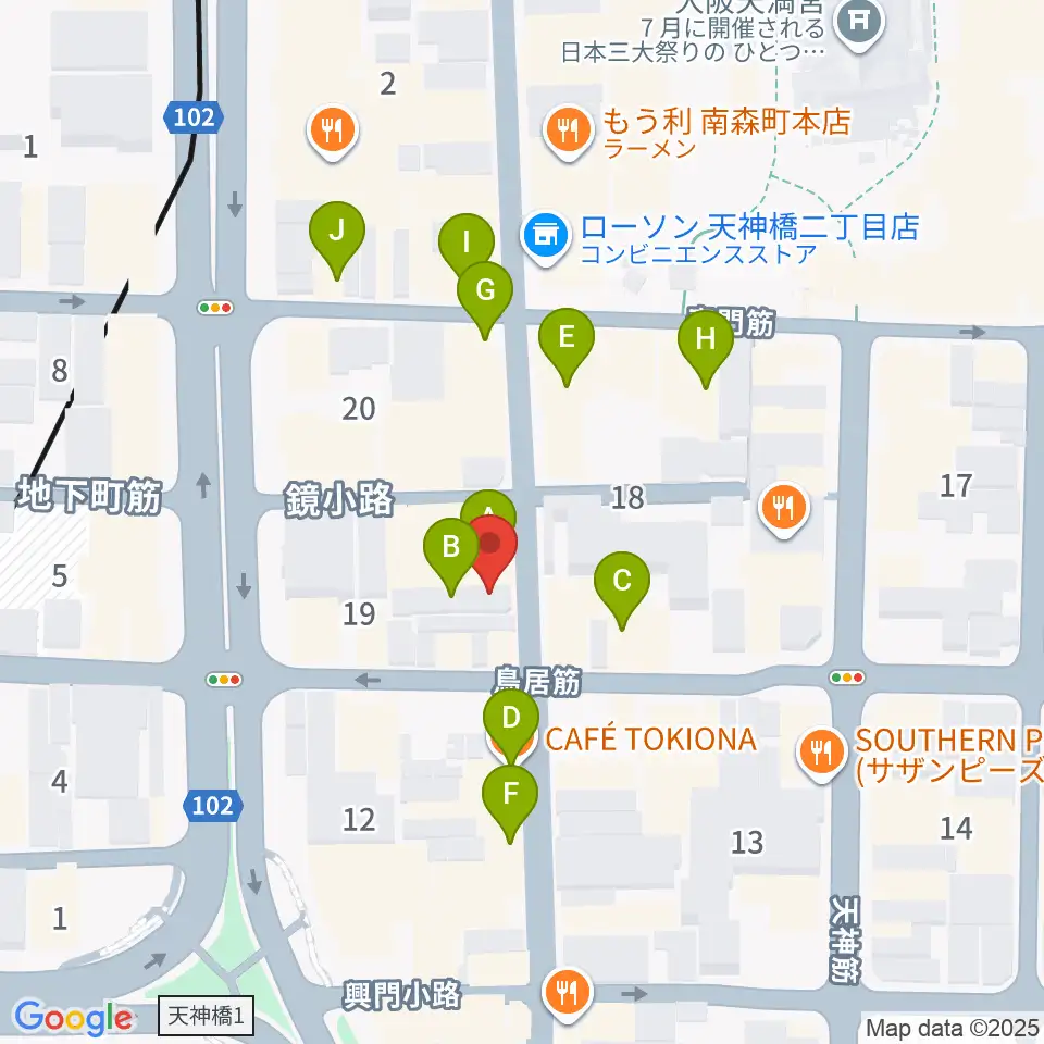 K9 music school周辺のカフェ一覧地図