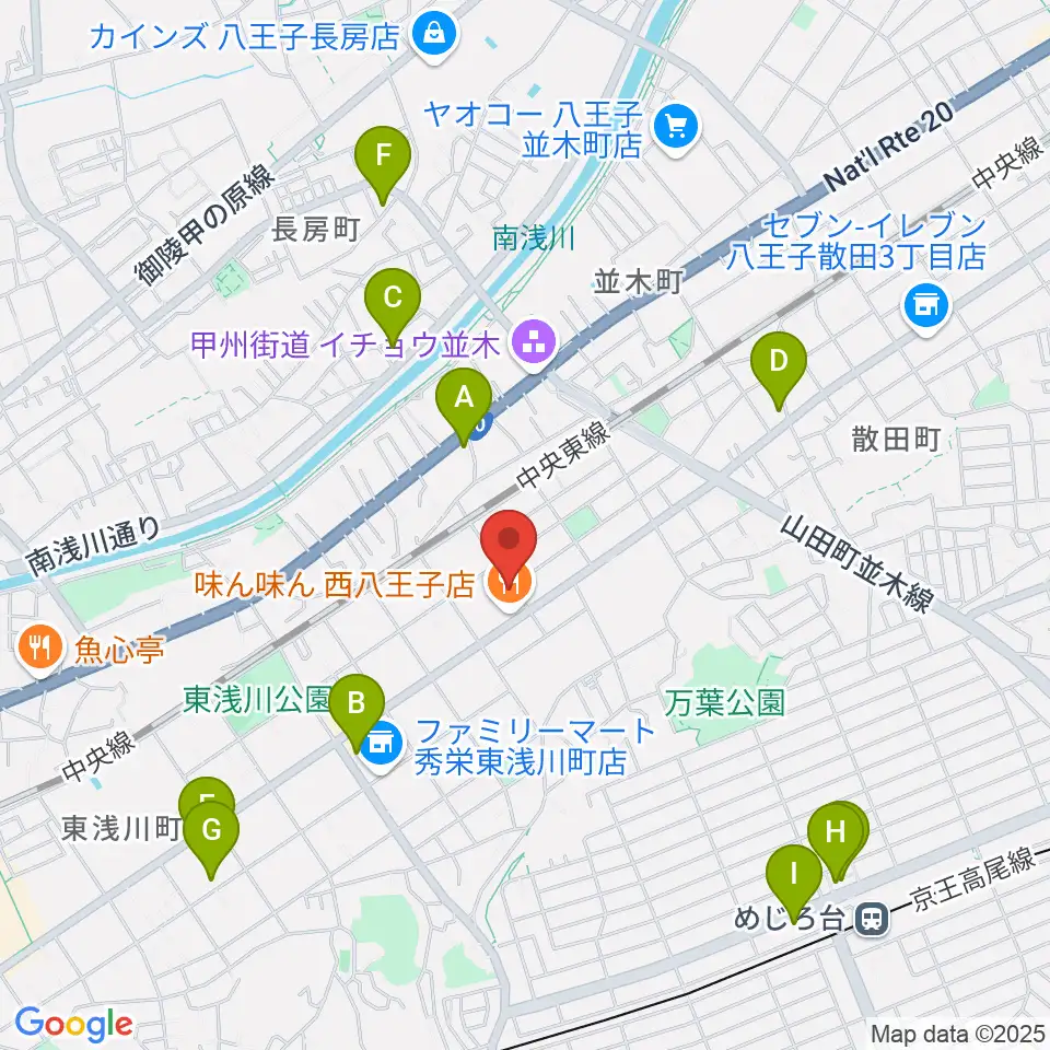 おんがく教室ここのね周辺のカフェ一覧地図