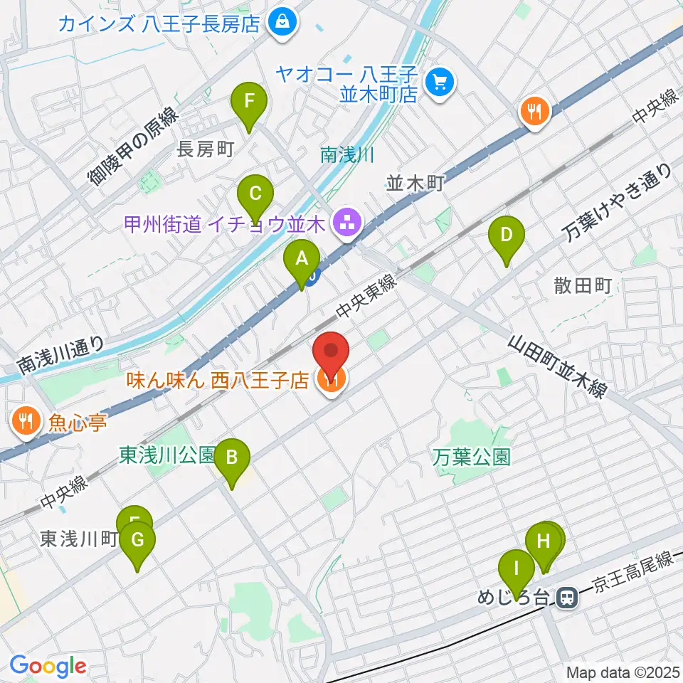 おんがく教室ここのね周辺のカフェ一覧地図