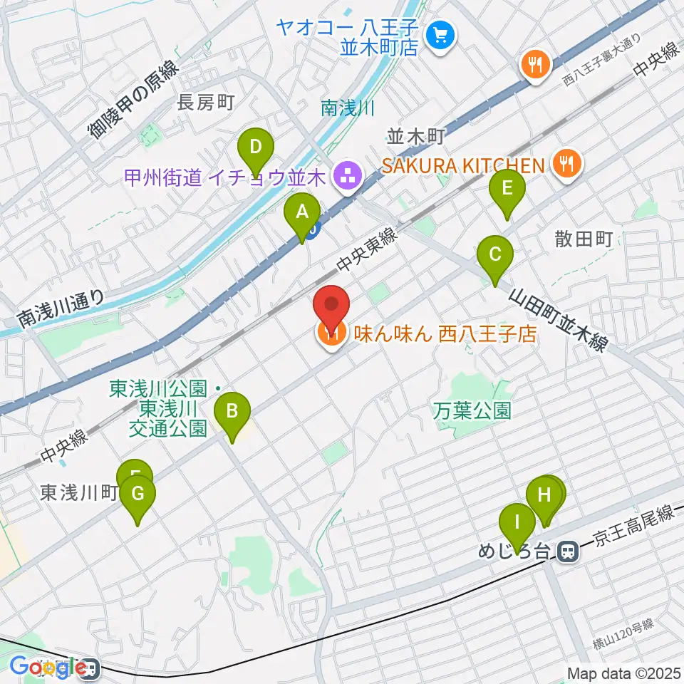 おんがく教室ここのね周辺のカフェ一覧地図