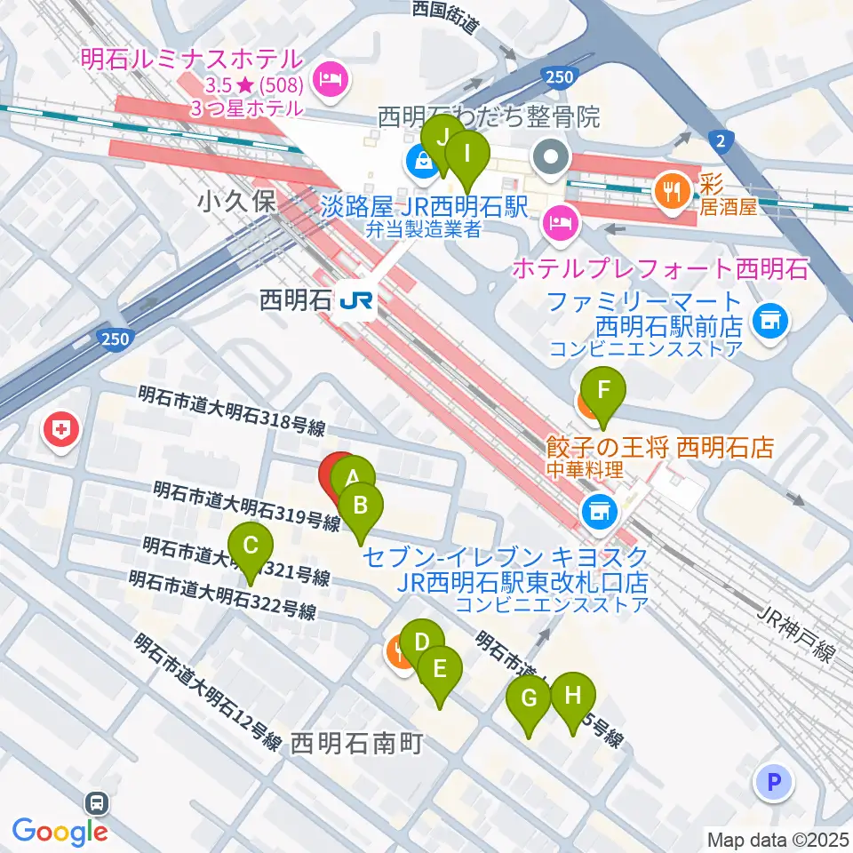 studio9th周辺のカフェ一覧地図