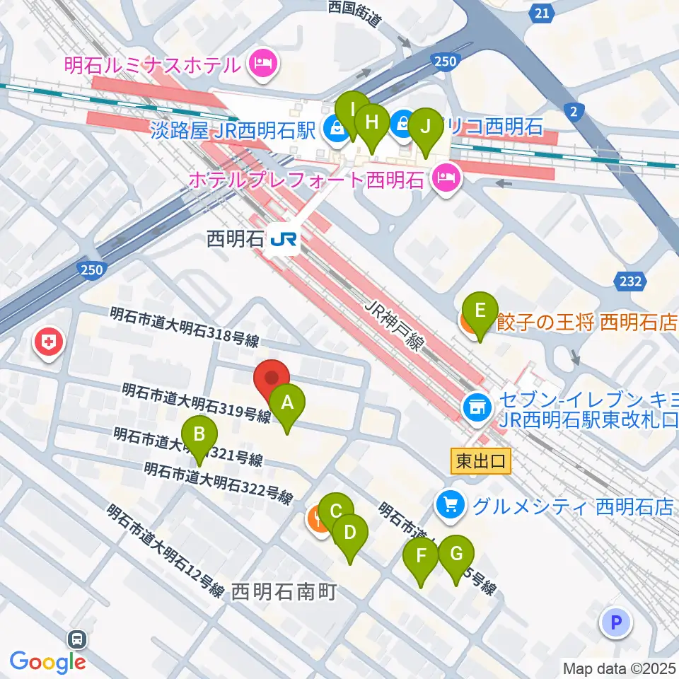 studio9th周辺のカフェ一覧地図