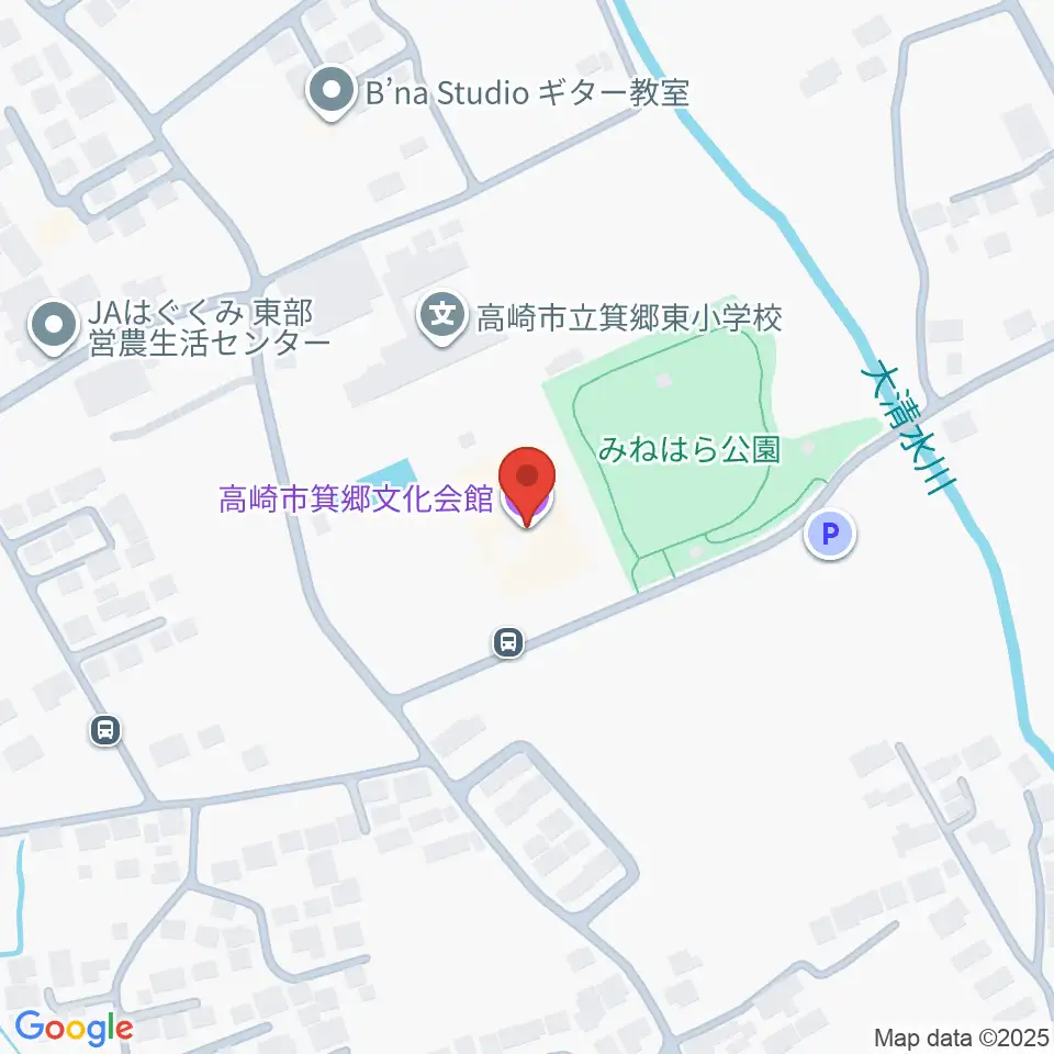 高崎市箕郷文化会館周辺のカフェ一覧地図