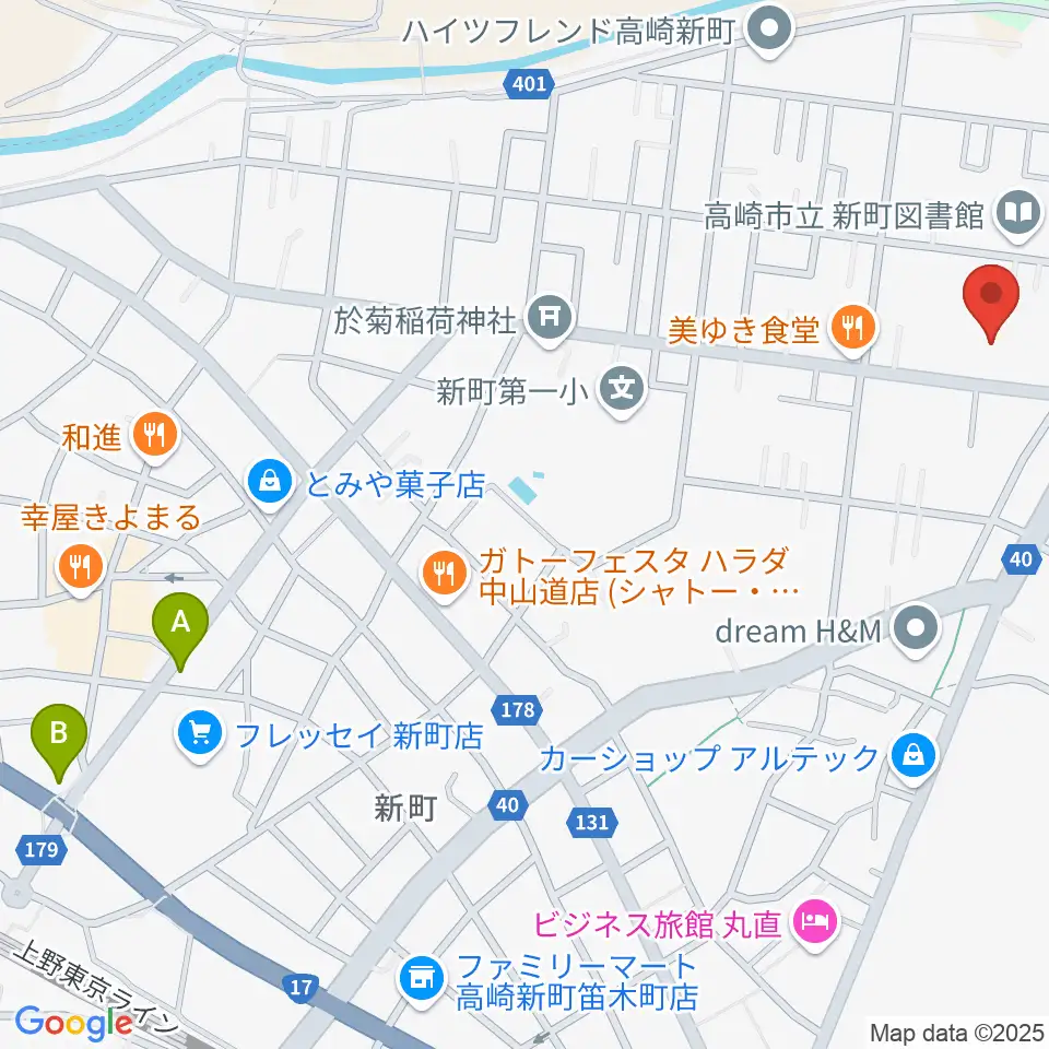 新町文化ホール周辺のカフェ一覧地図