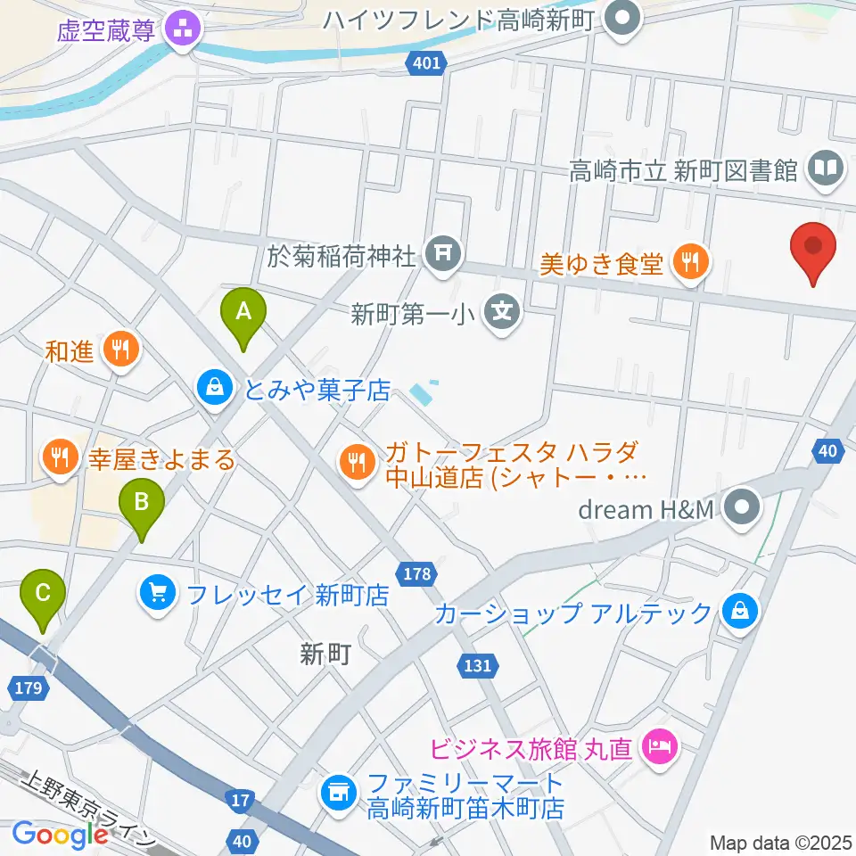 新町文化ホール周辺のカフェ一覧地図