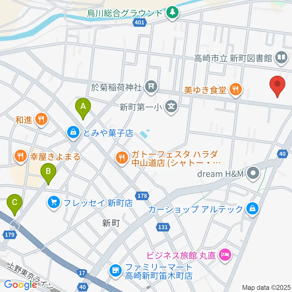 新町文化ホール周辺のカフェ一覧地図