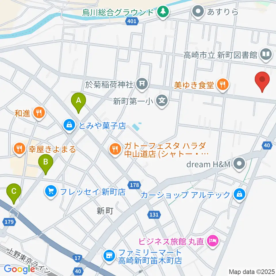 新町文化ホール周辺のカフェ一覧地図