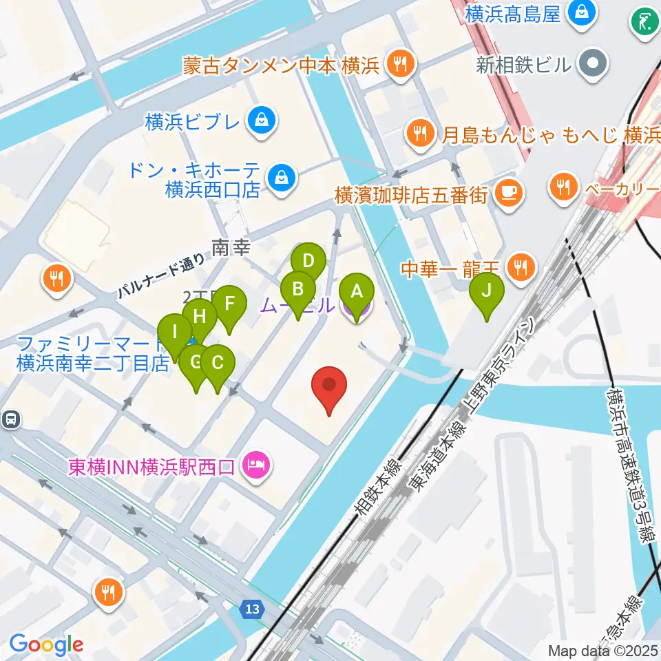 1000 CLUB周辺のカフェ一覧地図