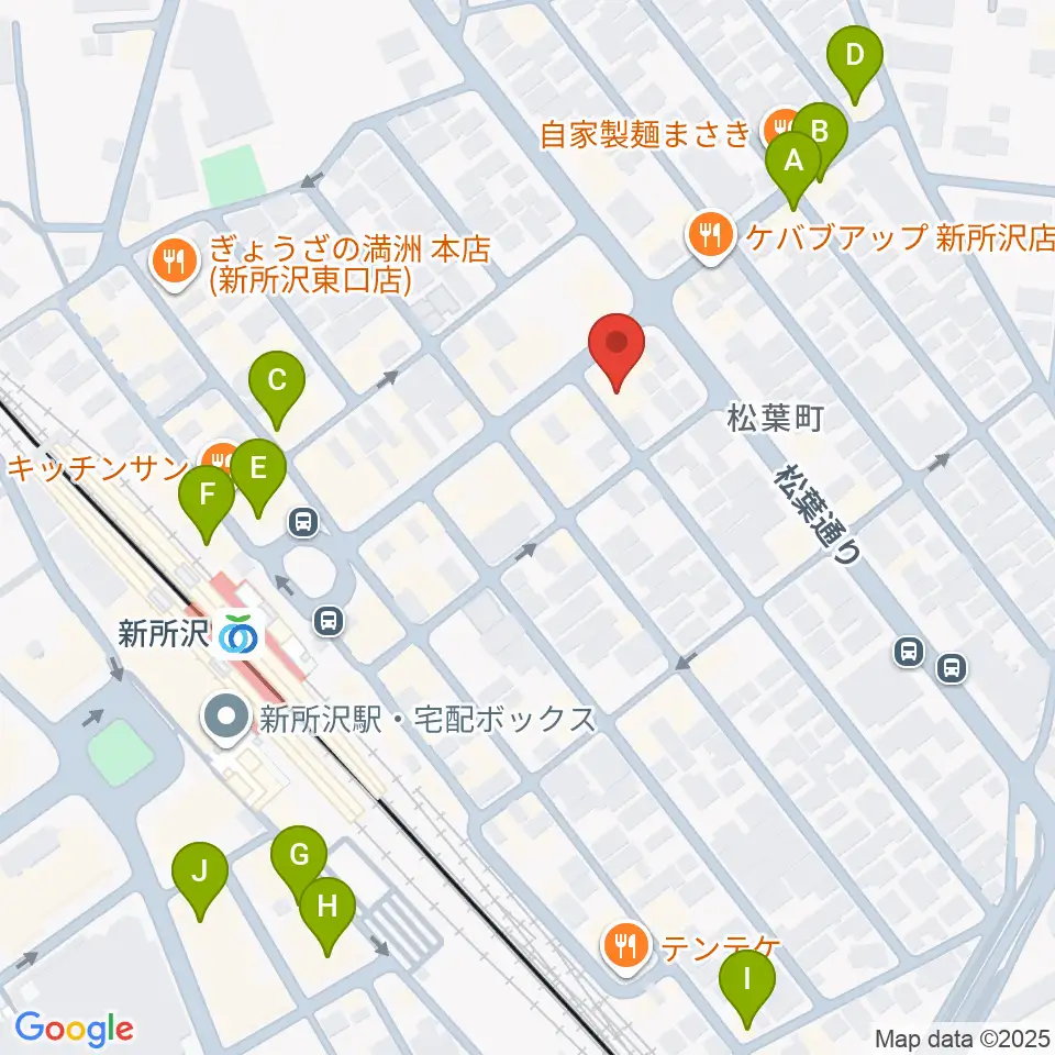 Y.Y Music Studio 新所沢店周辺のカフェ一覧地図