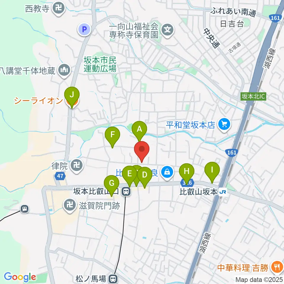 ラプリマ音楽教室周辺のカフェ一覧地図