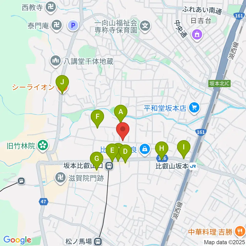 ラプリマ音楽教室周辺のカフェ一覧地図
