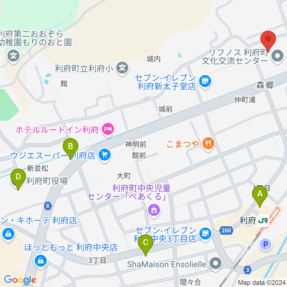 利府町文化交流センター リフノス周辺のカフェ一覧地図