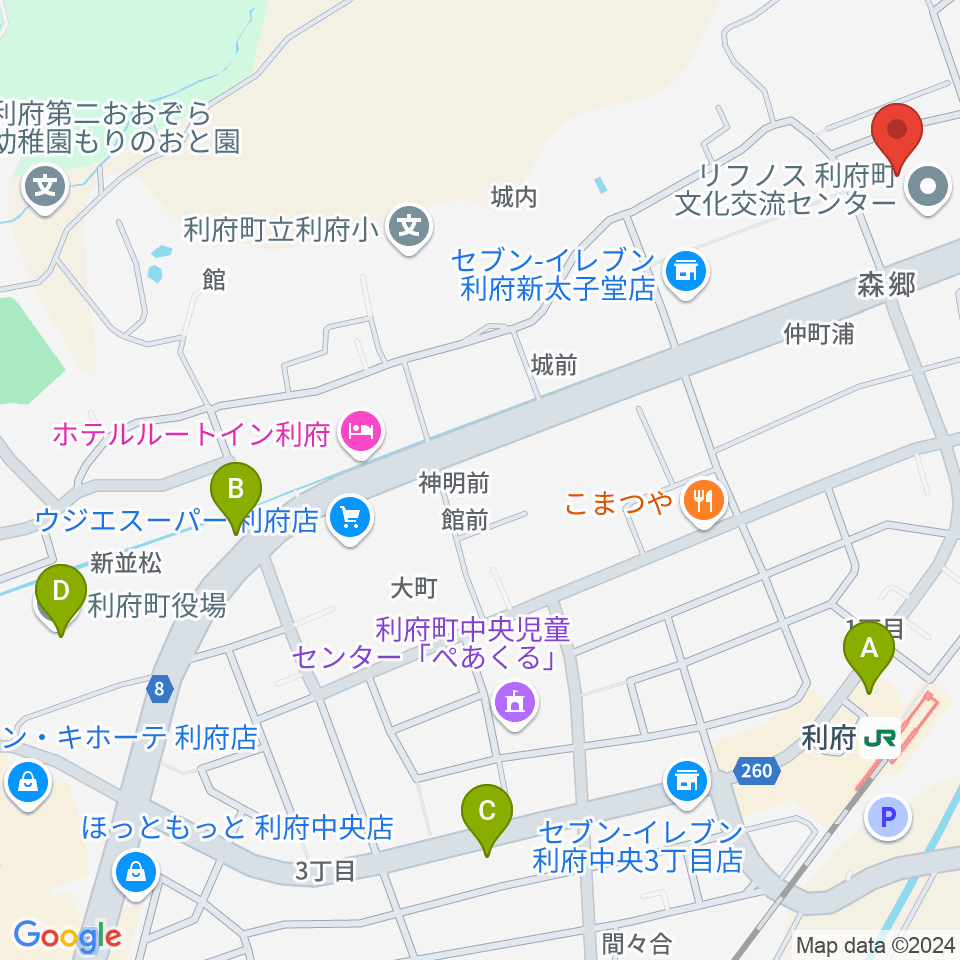 利府町文化交流センター リフノス周辺のカフェ一覧地図