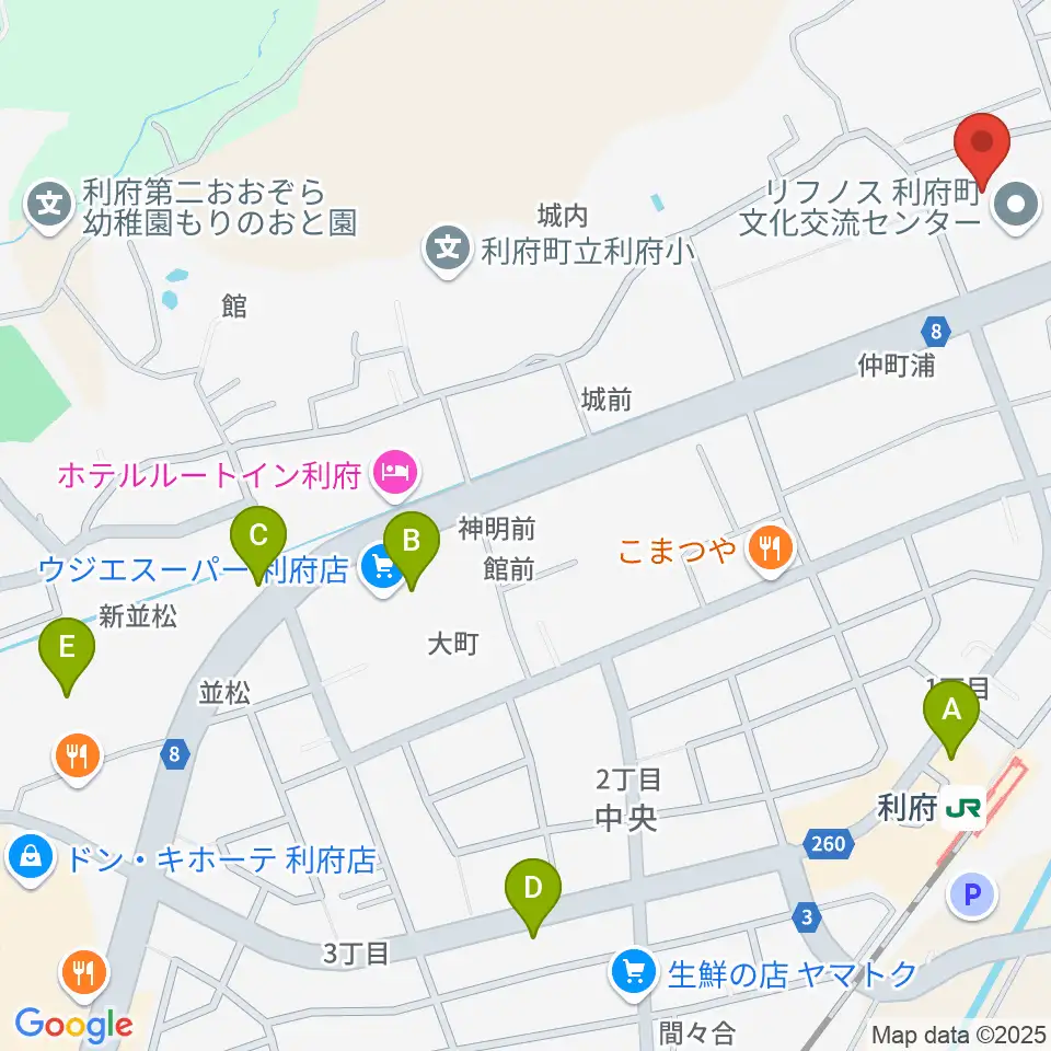 利府町文化交流センター リフノス周辺のカフェ一覧地図
