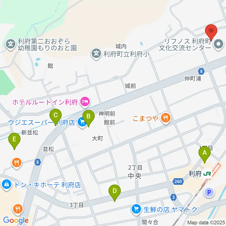 利府町文化交流センター リフノス周辺のカフェ一覧地図