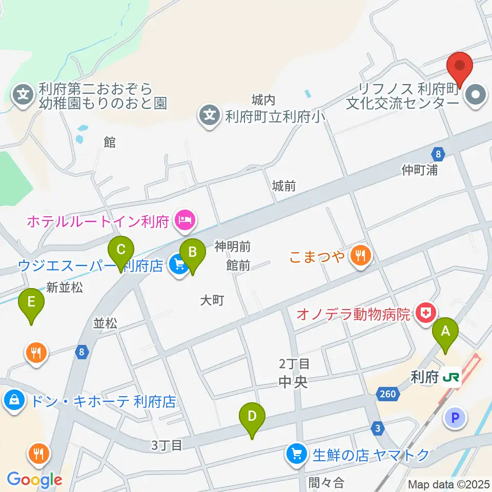 利府町文化交流センター リフノス周辺のカフェ一覧地図