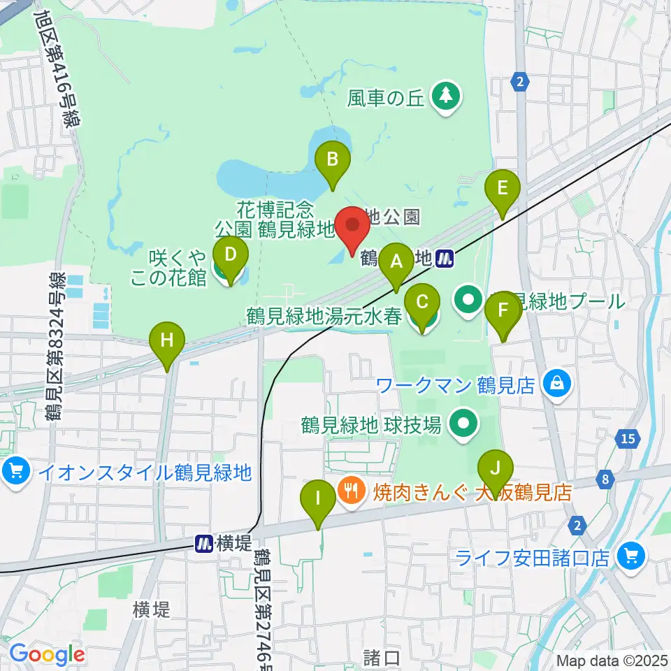 ハナミズキホール周辺のカフェ一覧地図
