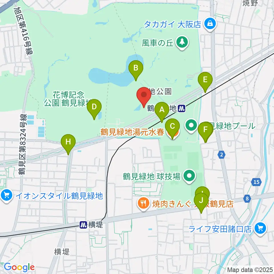 ハナミズキホール周辺のカフェ一覧地図