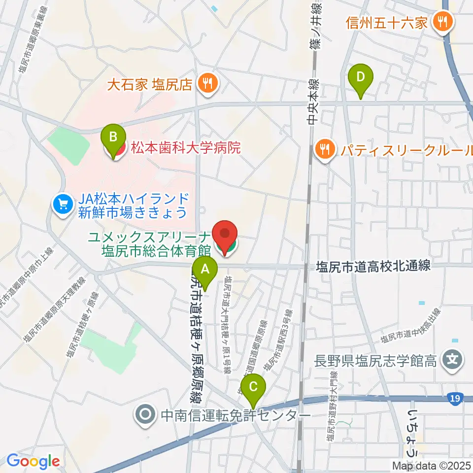 ユメックスアリーナ周辺のカフェ一覧地図