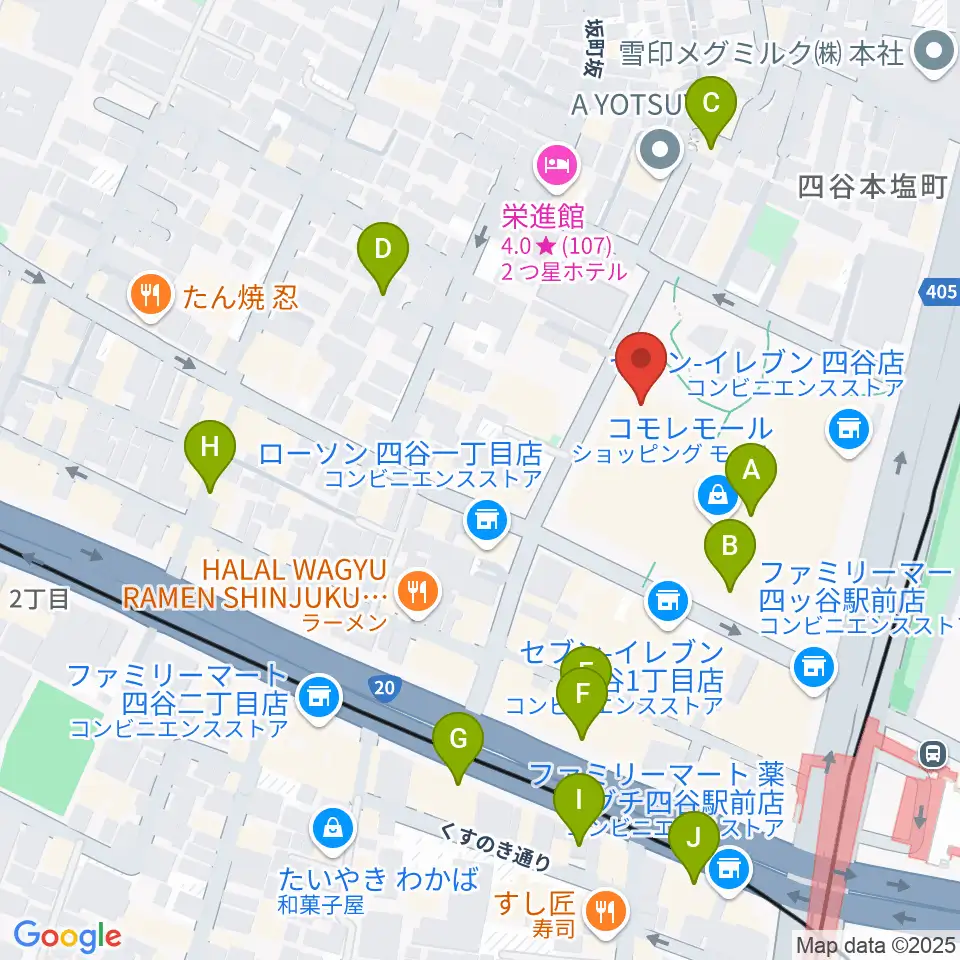四谷スポーツスクエア周辺のカフェ一覧地図